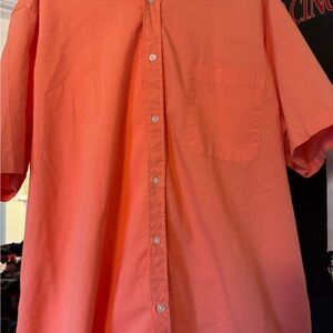 Casual Orange Button Down Shirt with Long Sleeves
